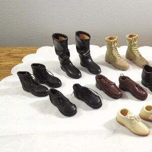 Vintage Lot of 8 Pairs of Miniature Doll Shoes and Boots for 12" Dolls Like Ken,